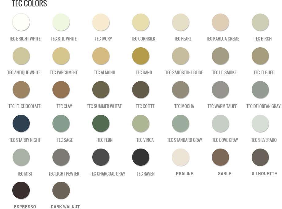 Grout Color Matching Chart