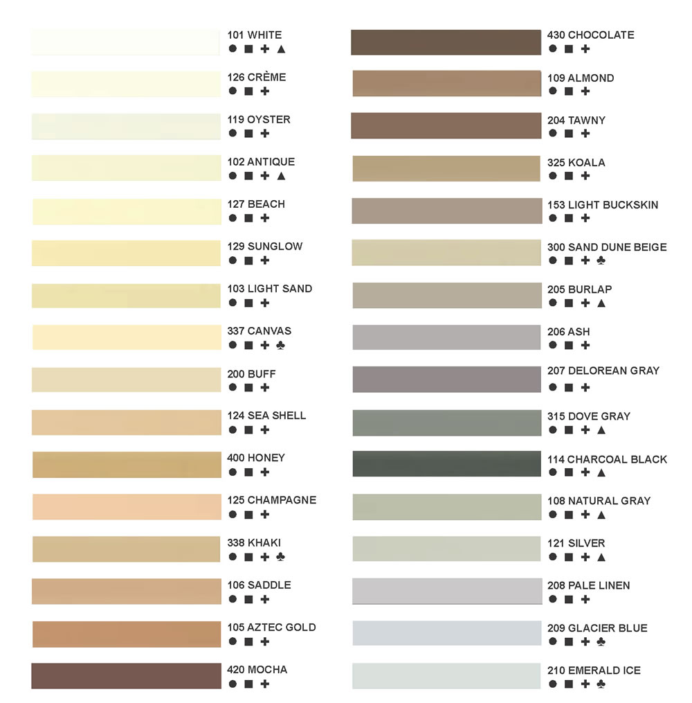 Sgm Grout Color Chart