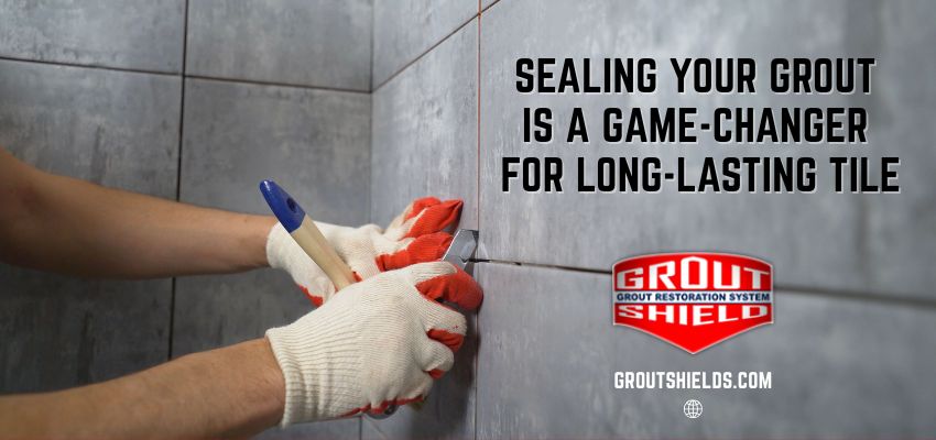 Sealing your grout properly is a game changer for tile projects. Grout shield to the rescue.