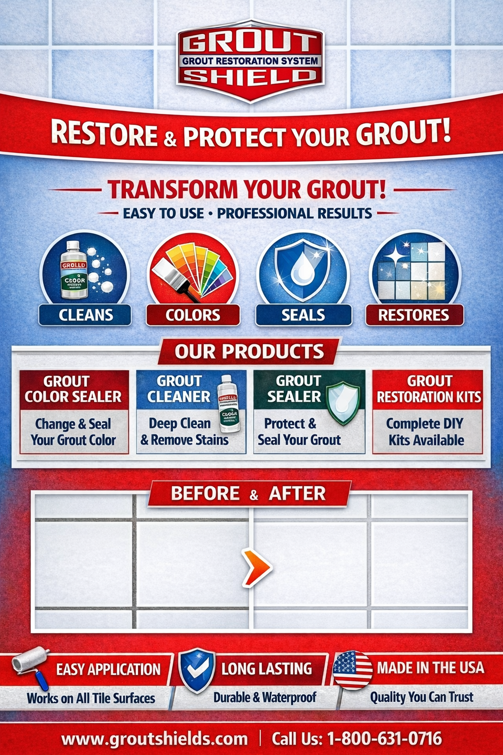 GROUT SHIELD | Grout Cleaner, Sealer & Restoration System