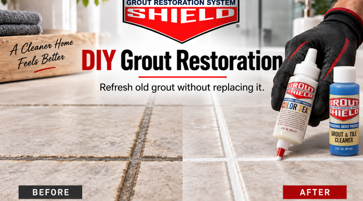 Grout shield for DIY Grout cleaning and sealing