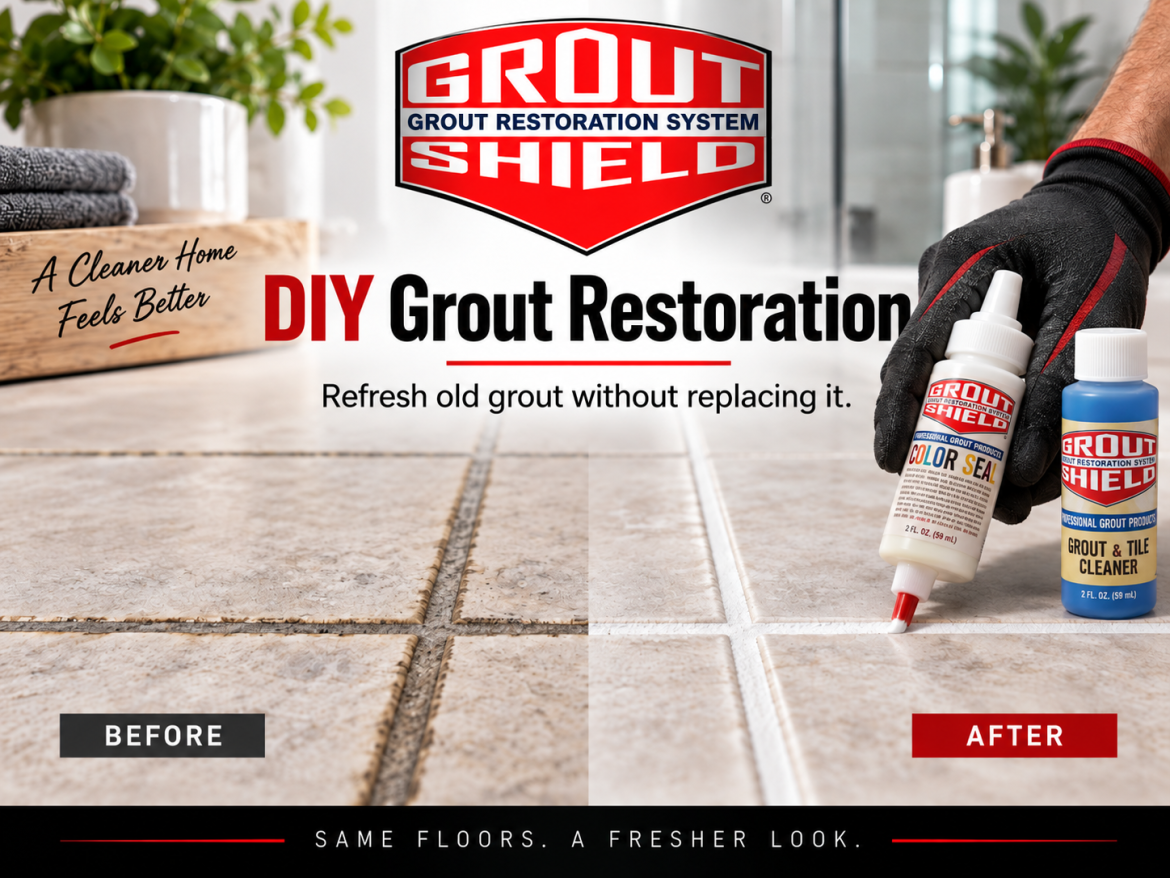 Grout shield for DIY Grout cleaning and sealing